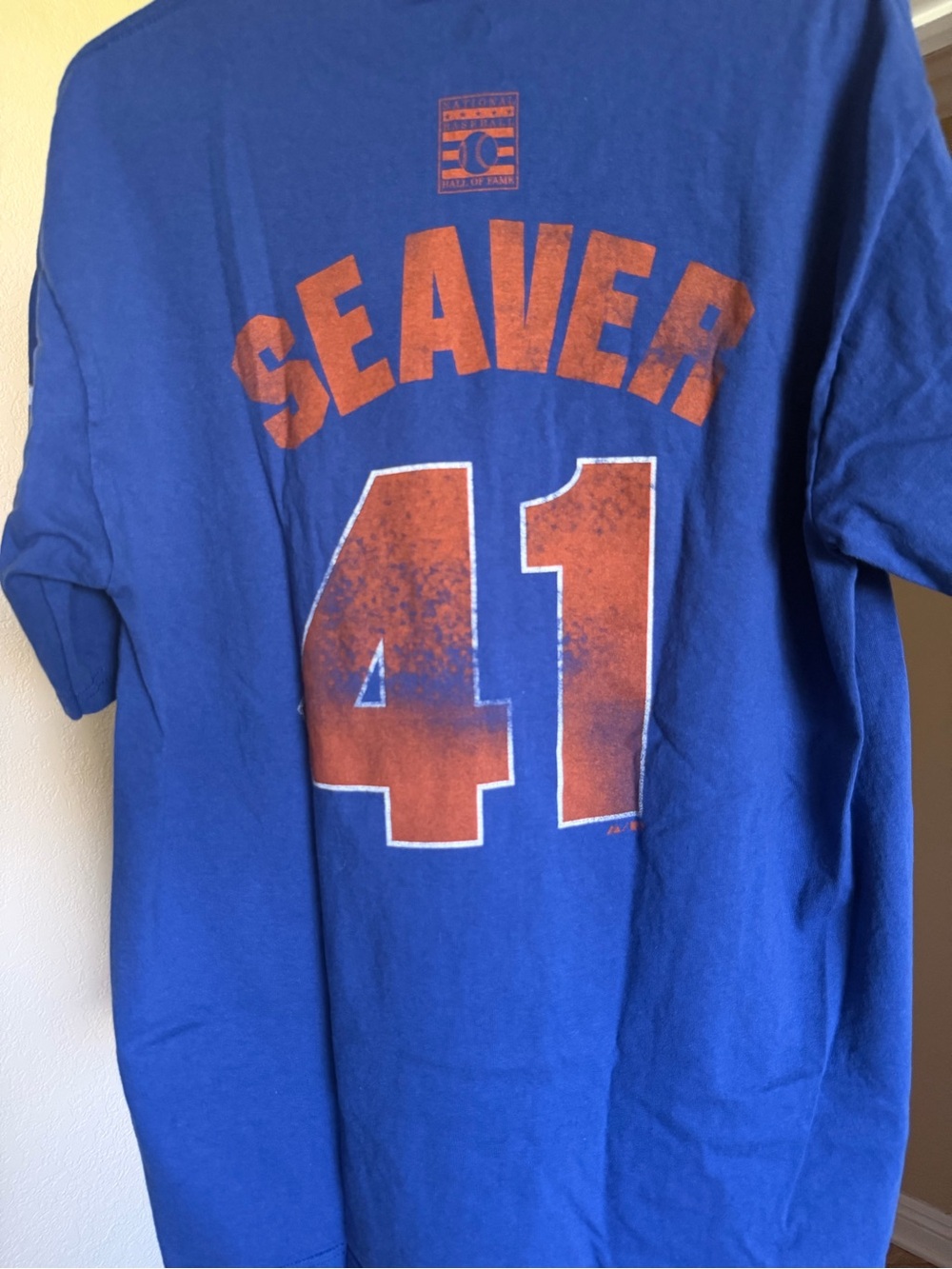 Majestic Blue Tee with Orange 'Seaver 41' Graphic
